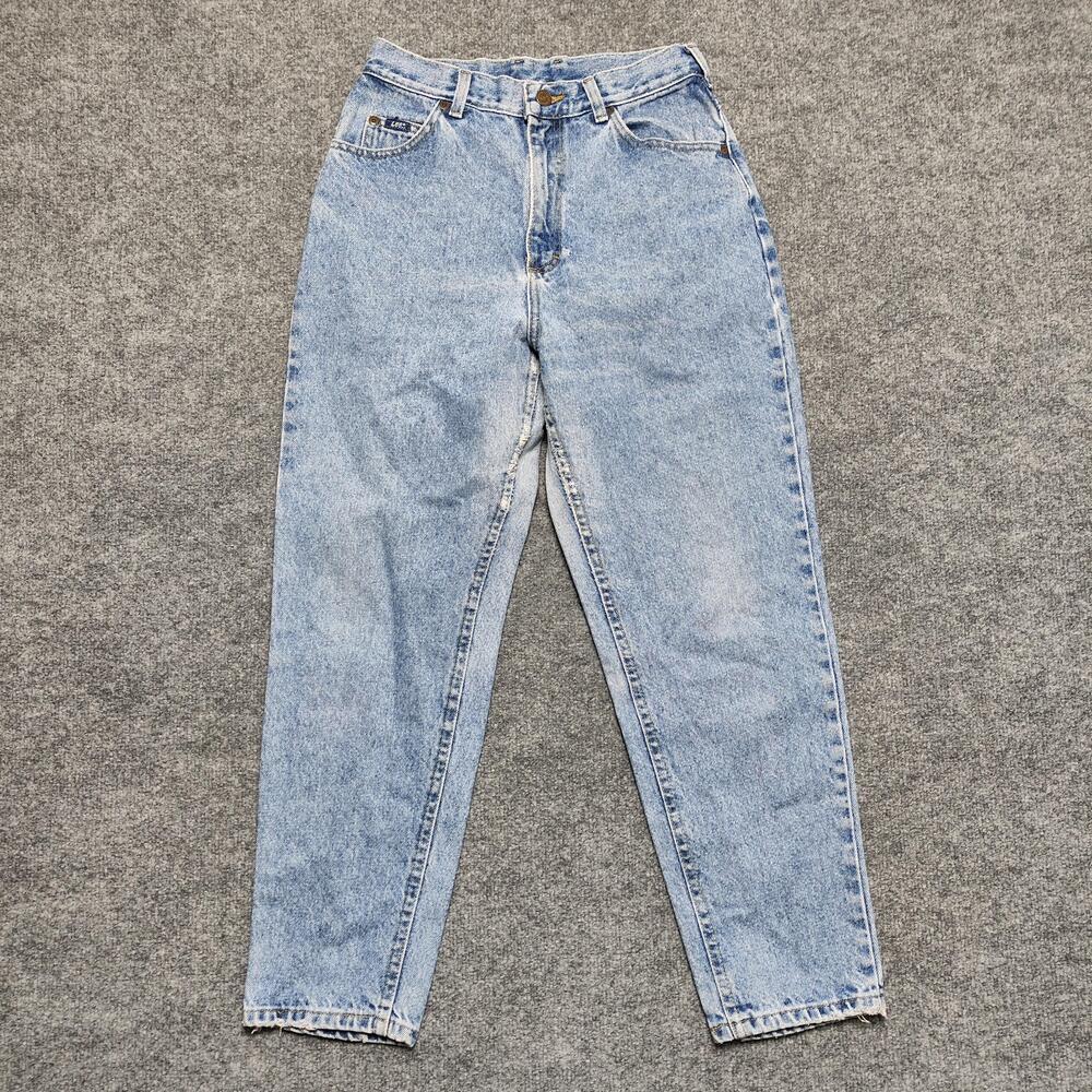 Lee Jeans Womens 10 Petite Light Wash Blue High Rise Relaxed Mom Tapered Denim